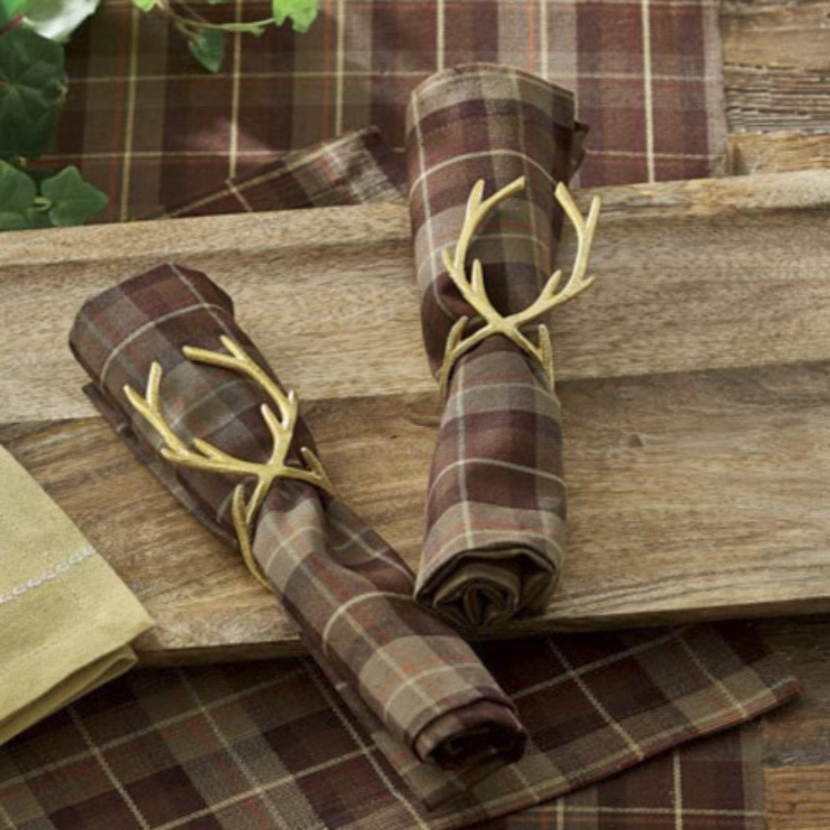 Gold Antler Napkin Rings