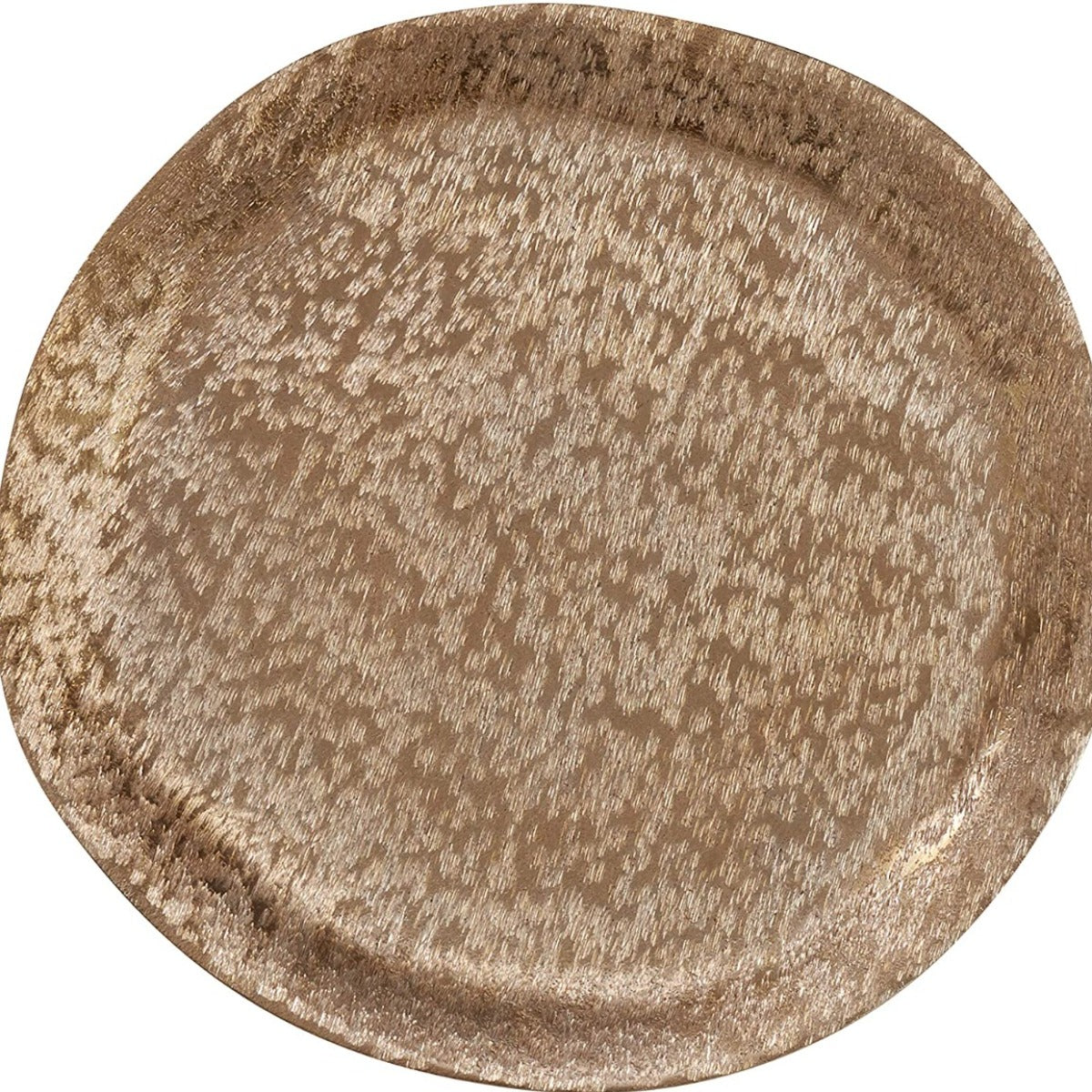 Brushed Satin Chargers-Iron Accents