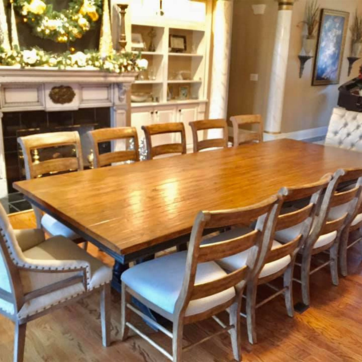 Ashville Custom Trestle Table-Iron Accents