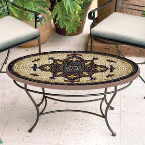 Almirante Mosaic Coffee Table - Oval-Iron Accents