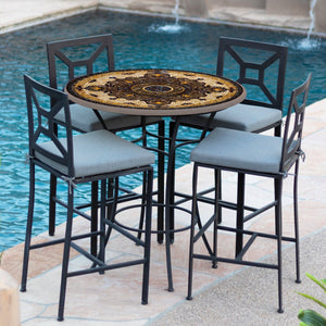 Almirante Mosaic High Dining Table-Iron Accents