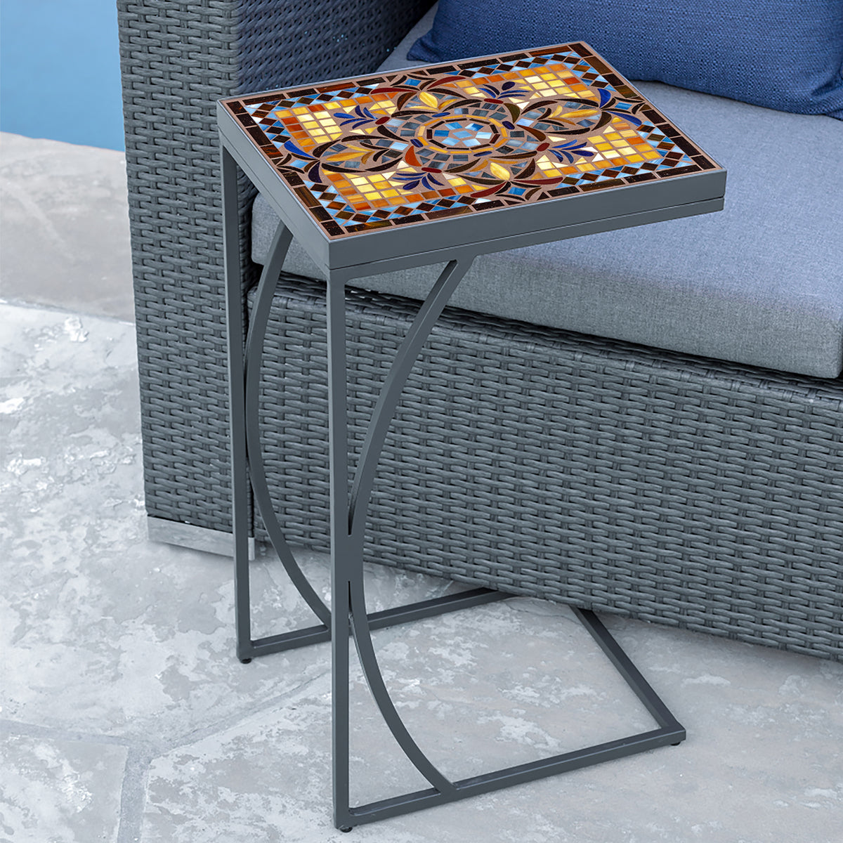 Almirante Mosaic C-Table-Iron Accents