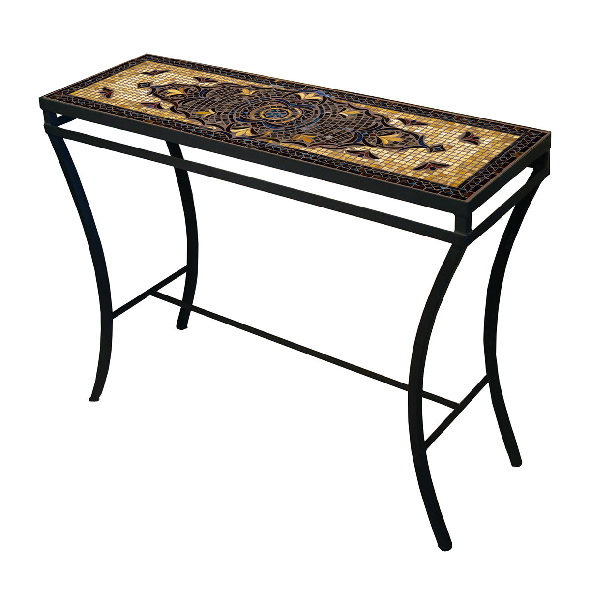 Almirante Mosaic Console Table-Iron Accents