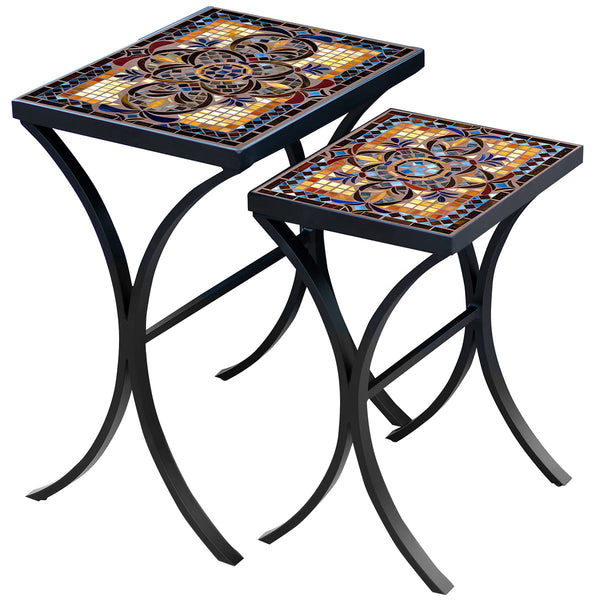 KNF Mosaic Nesting Tables | Neille Olson Mosaics - Iron Accents
