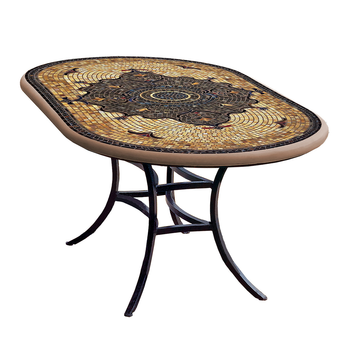Almirante Mosaic Oval Bistro-Iron Accents
