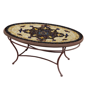 Almirante Mosaic Coffee Table - Oval-Iron Accents