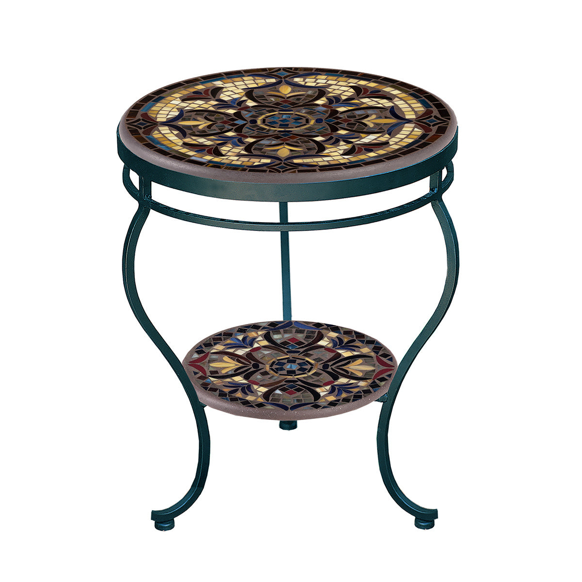 Almirante Mosaic Side Table - Tiered-Iron Accents