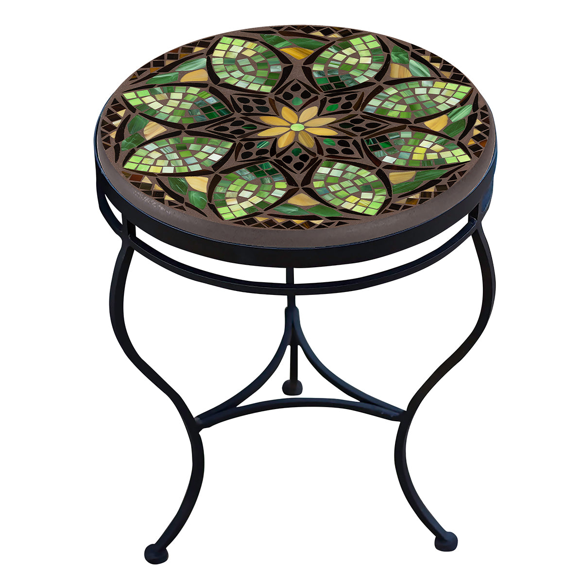 Arenal Mosaic Side Table-Iron Accents