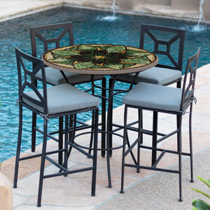 Arenal Mosaic High Dining Table-Iron Accents