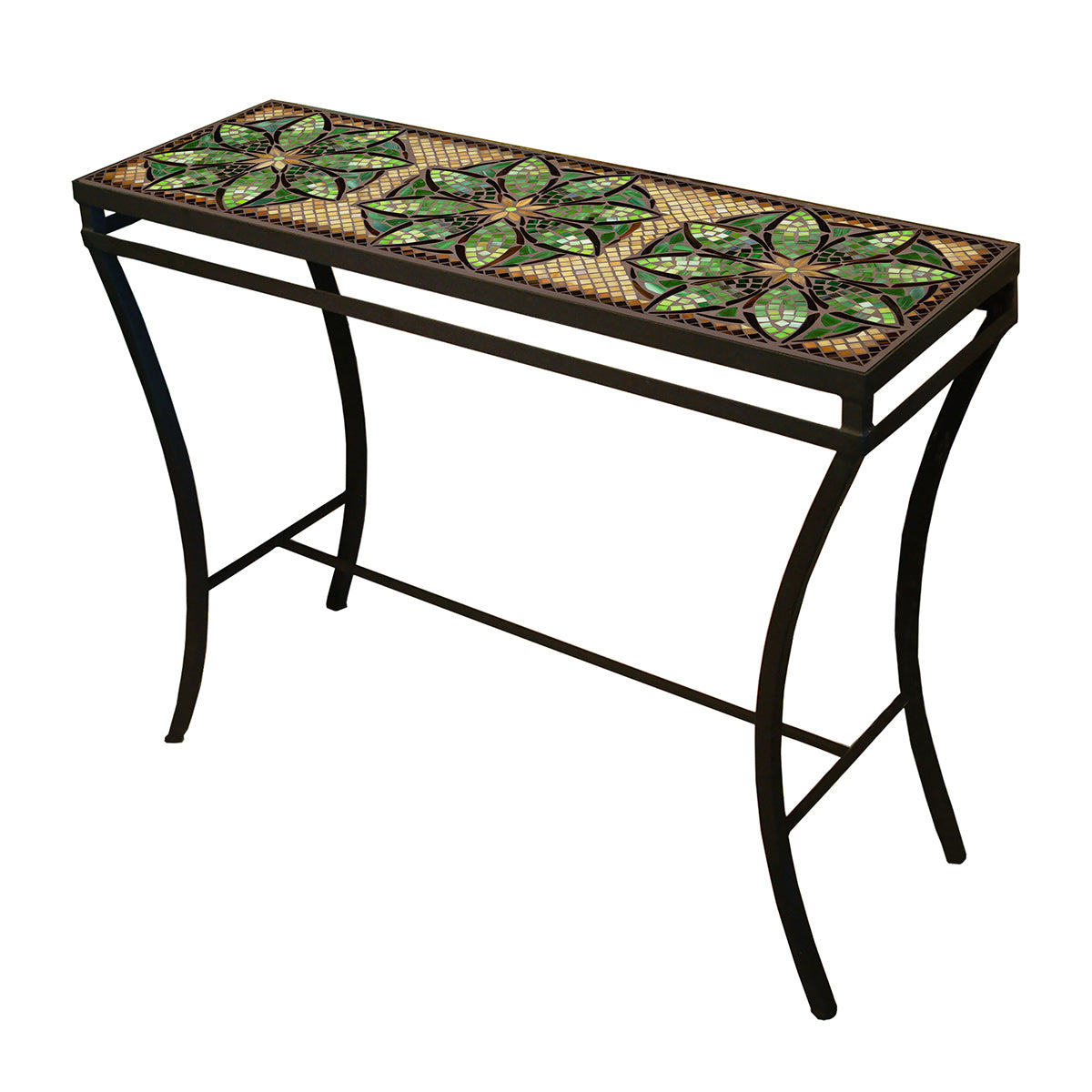 Arenal Mosaic Console Table-Iron Accents