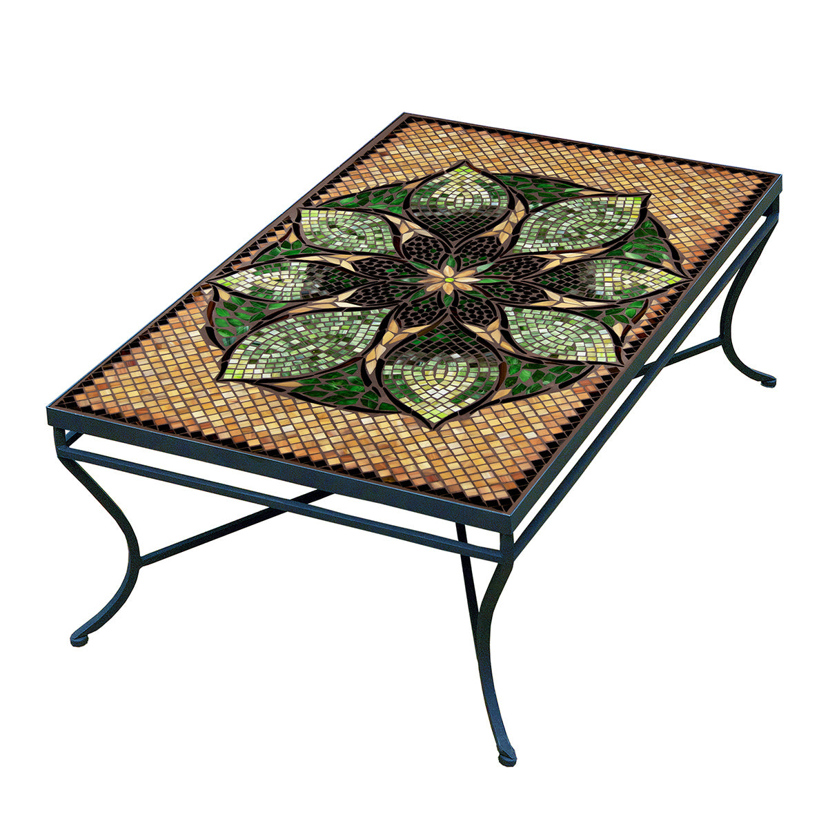 Arenal Mosaic Coffee Table - Rect-Iron Accents