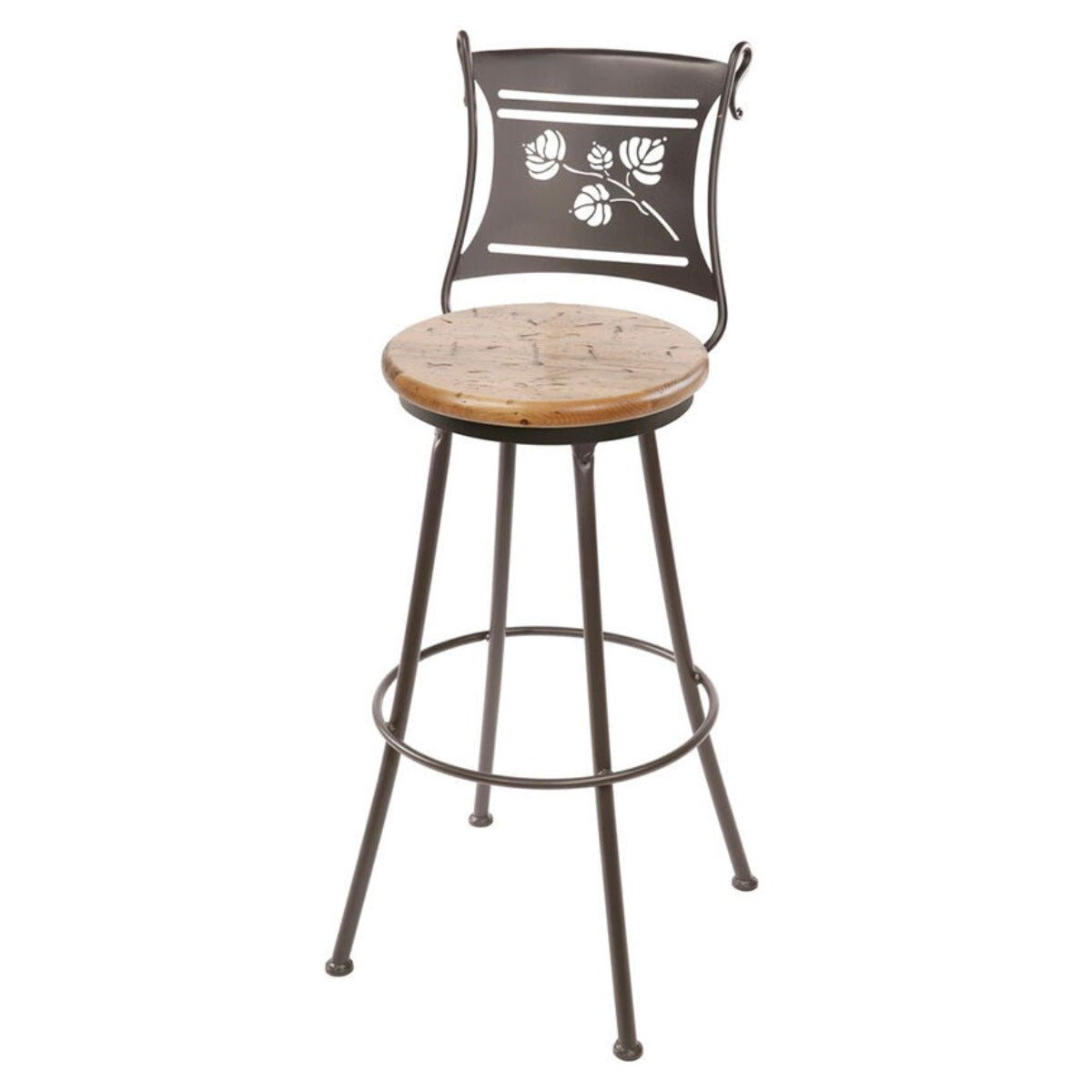 Aspen Wrought Iron Bar Stool-Iron Accents