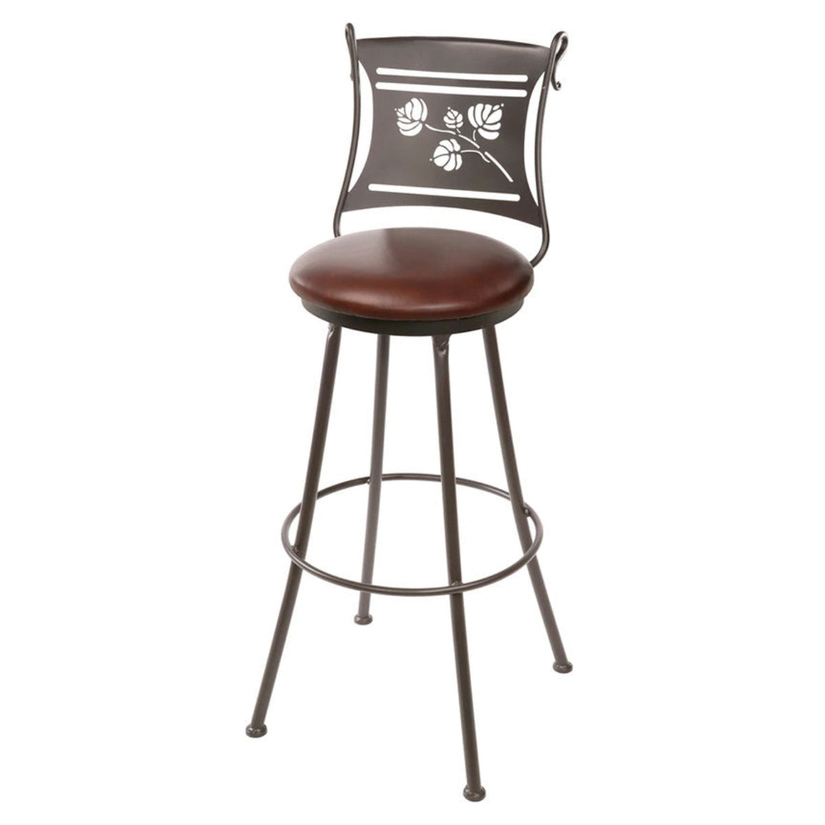 Aspen Wrought Iron Bar Stool-Iron Accents