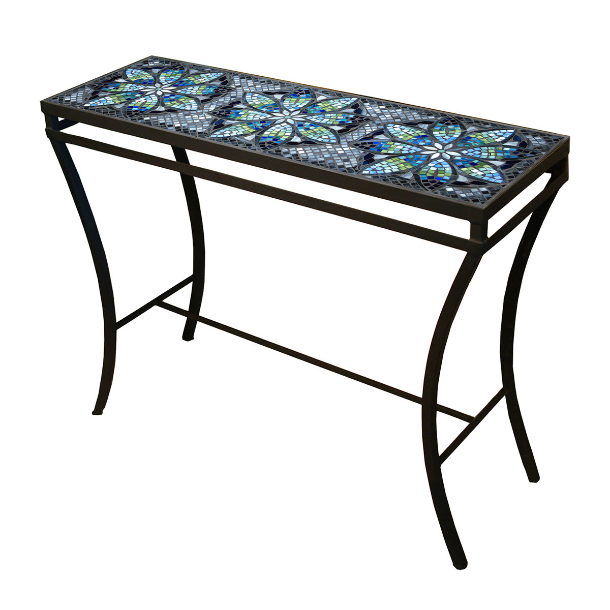 Belcarra Mosaic Console Table-Iron Accents