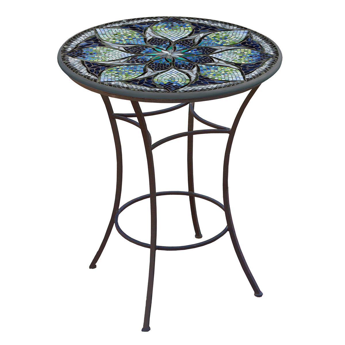 Belcarra Mosaic High Dining Table-Iron Accents