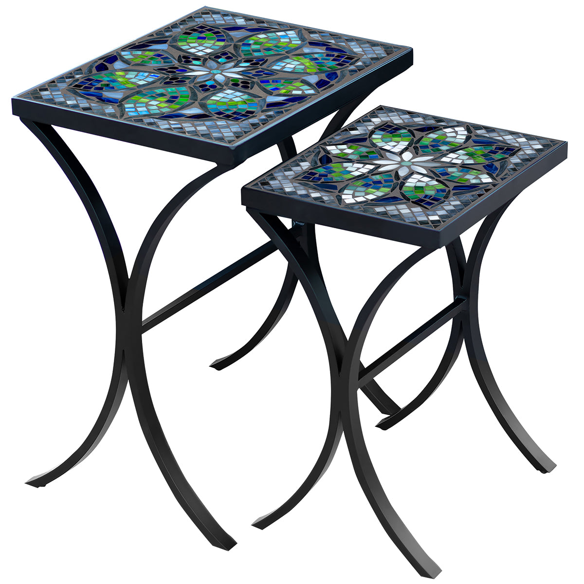 Belcarra Mosaic Nesting Tables-Iron Accents