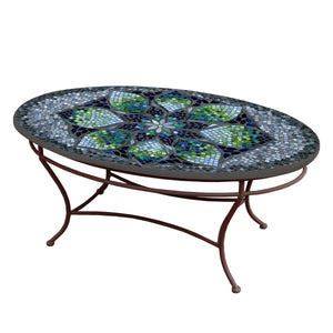 Belcarra Mosaic Coffee Table - Oval-Iron Accents
