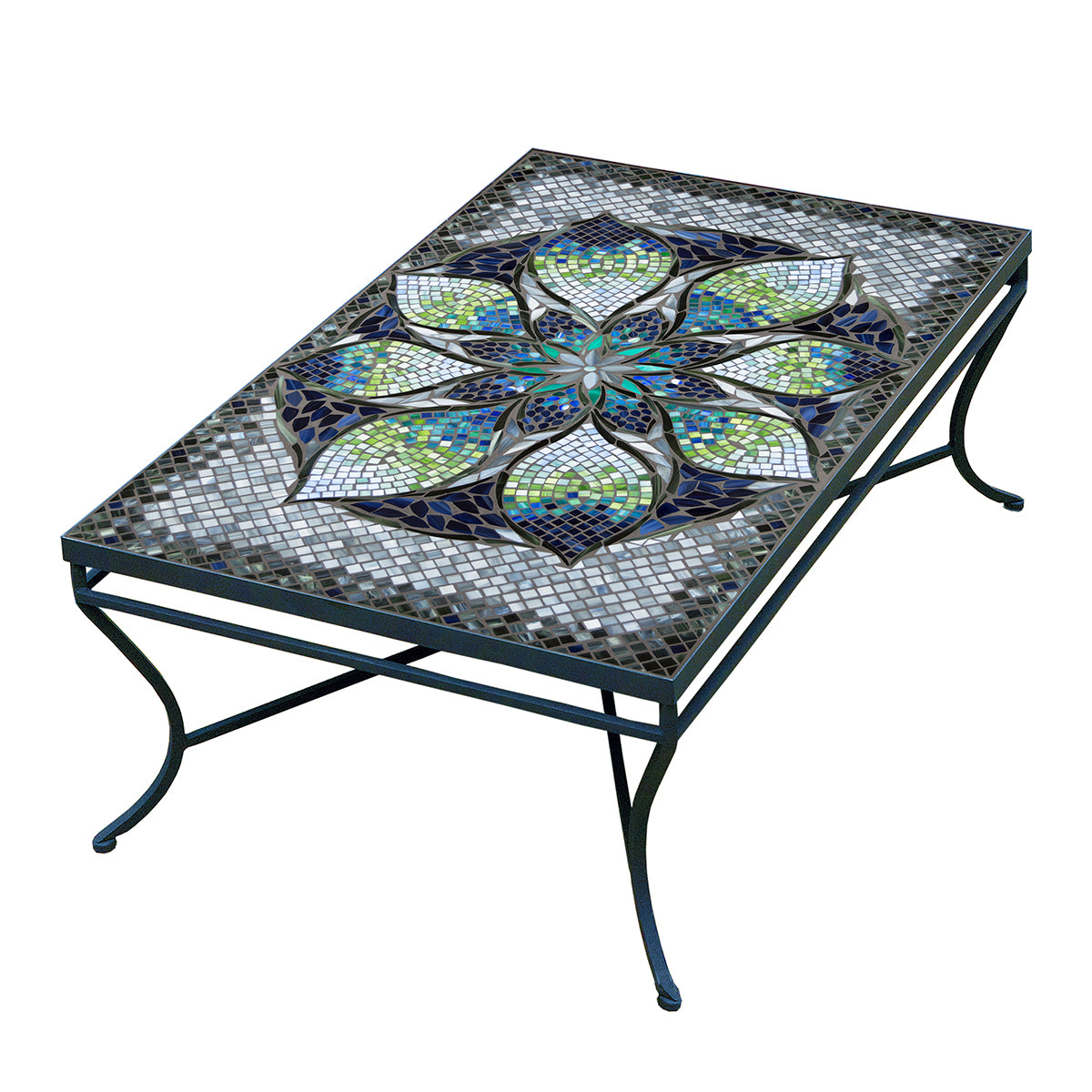 Belcarra Mosaic Coffee Table - Rect-Iron Accents
