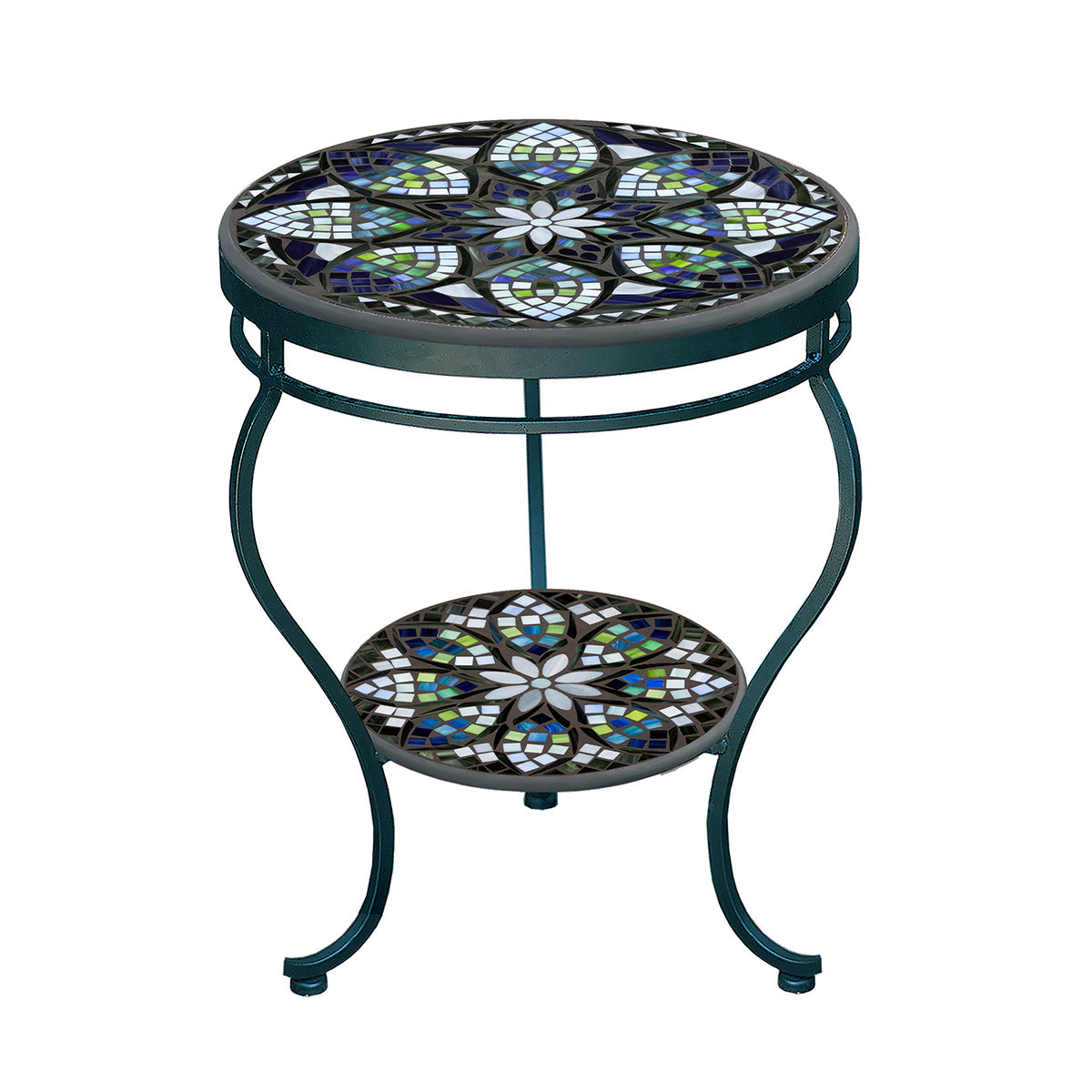 Belcarra Mosaic Side Table - Tiered-Iron Accents