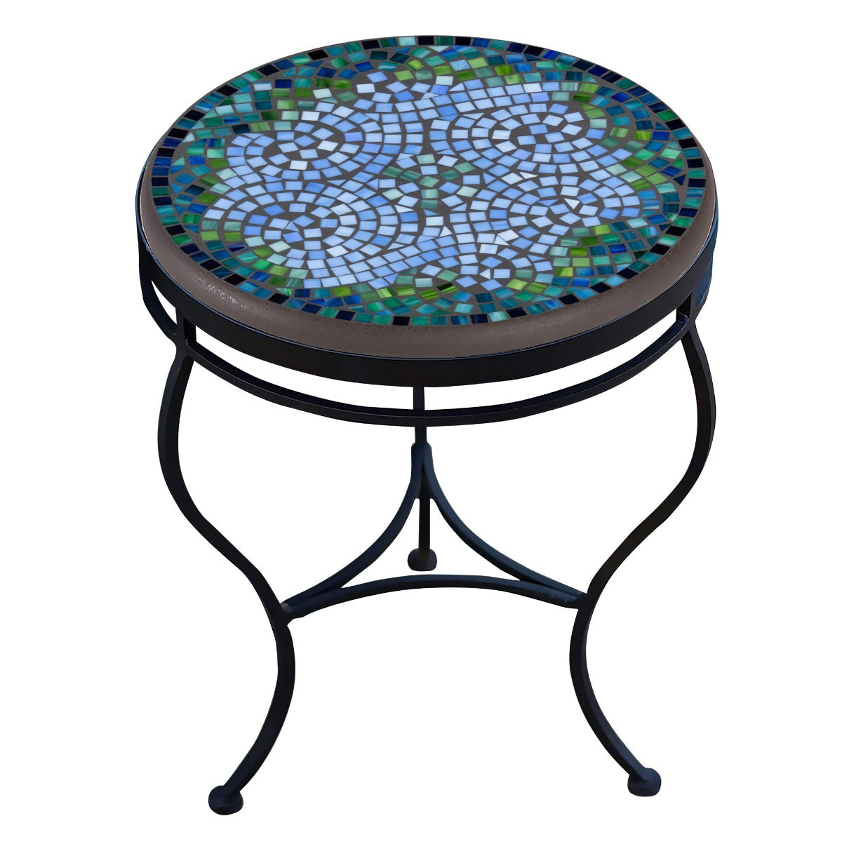 Belize Mosaic Side Table-Iron Accents