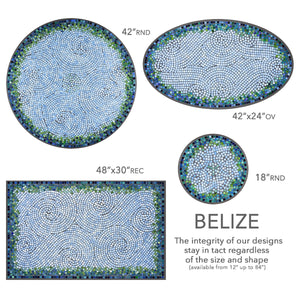 Belize Mosaic Table Tops-Iron Accents