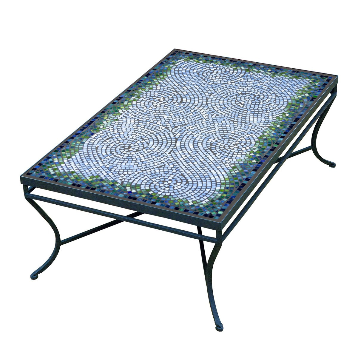 Belize Mosaic Coffee Table - Rect-Iron Accents