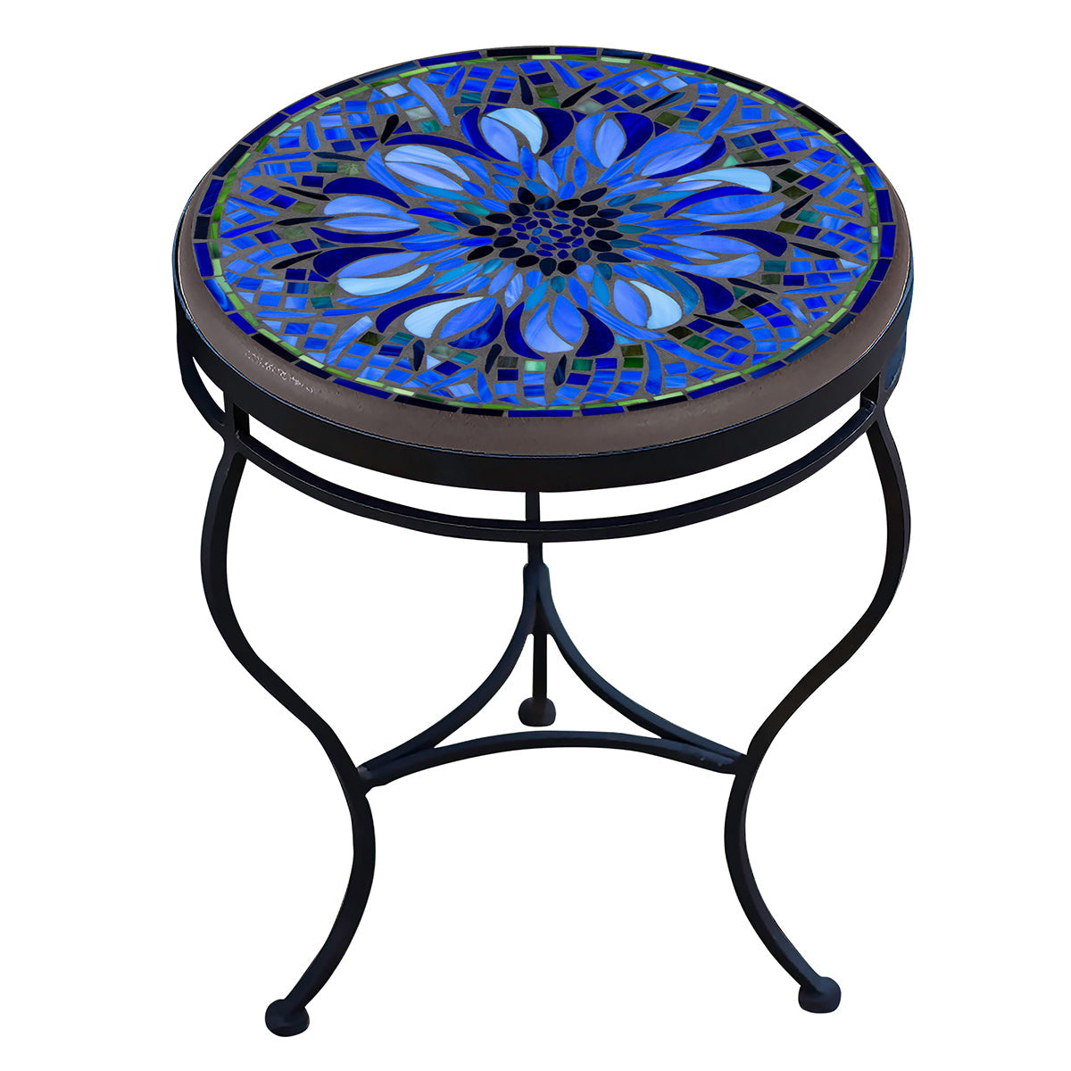 Bella Bloom Mosaic Side Table-Iron Accents