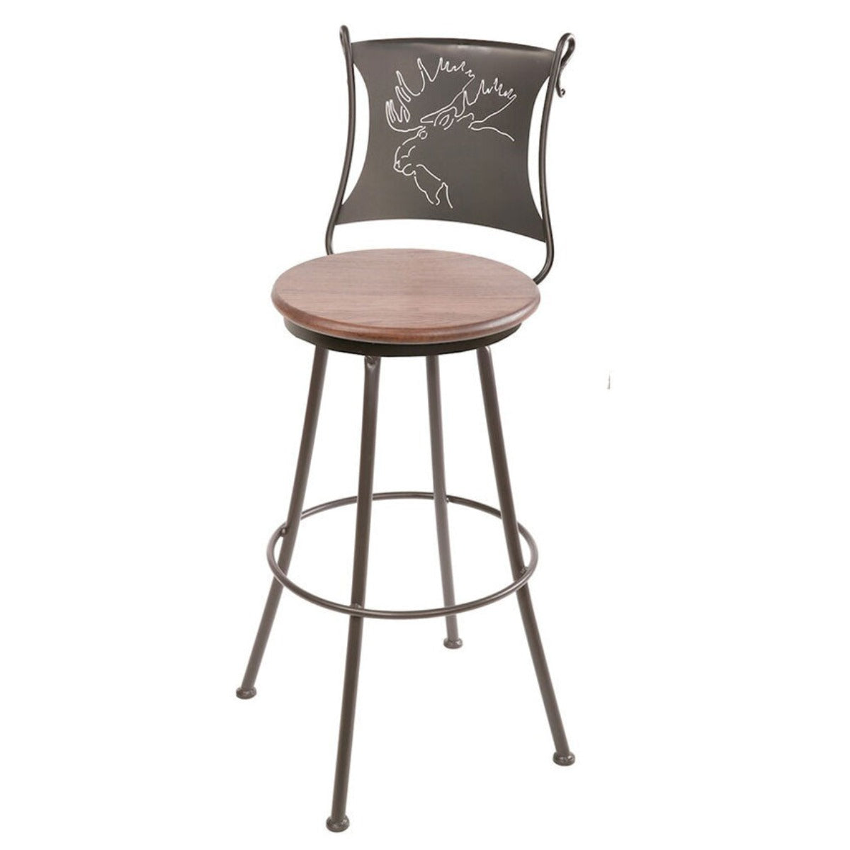 Bull Moose Bar Stool-Iron Accents