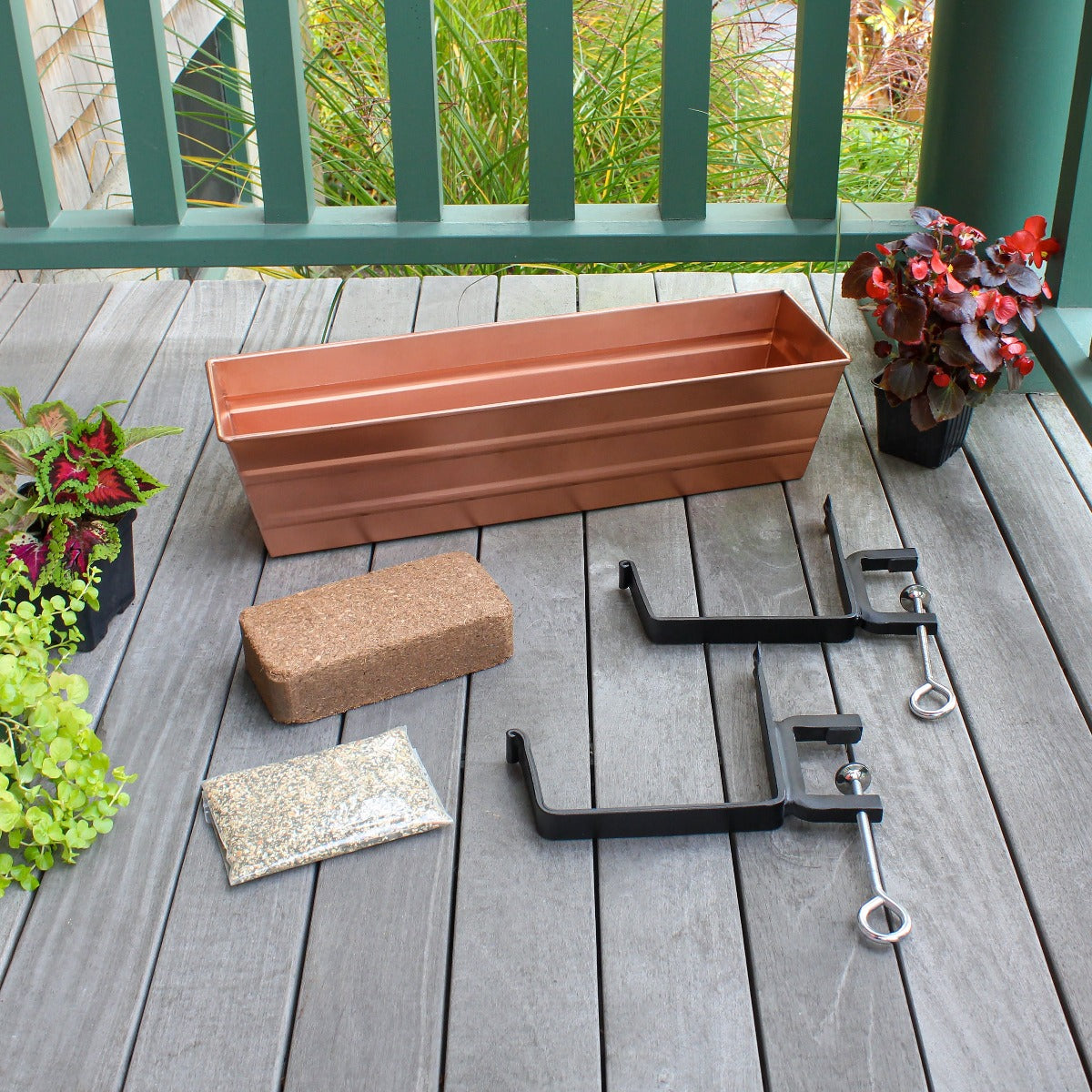 deck hanging planter brackets Clamp on Flower Boxes