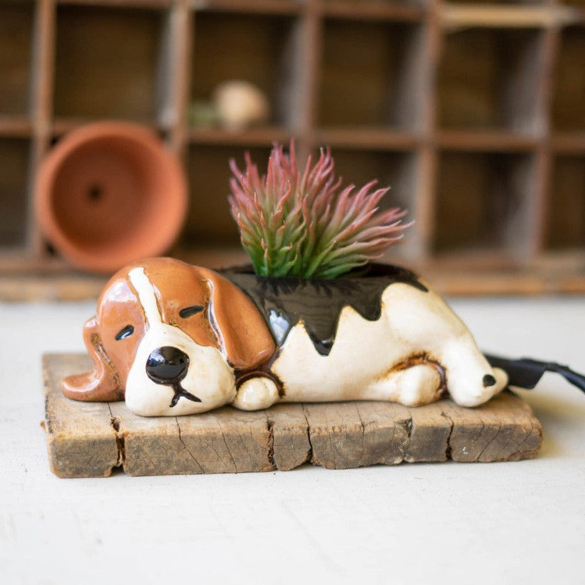 dog planter pot Kalalou Ceramic Beagle Planter