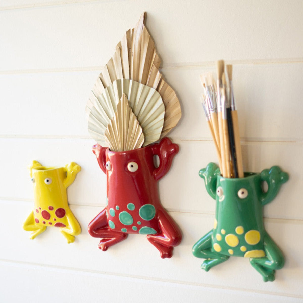 Ceramic Frog Wall Planters