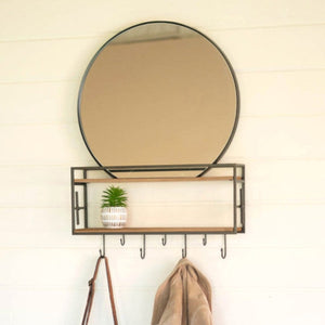 Wood & Metal Mirror Shelf