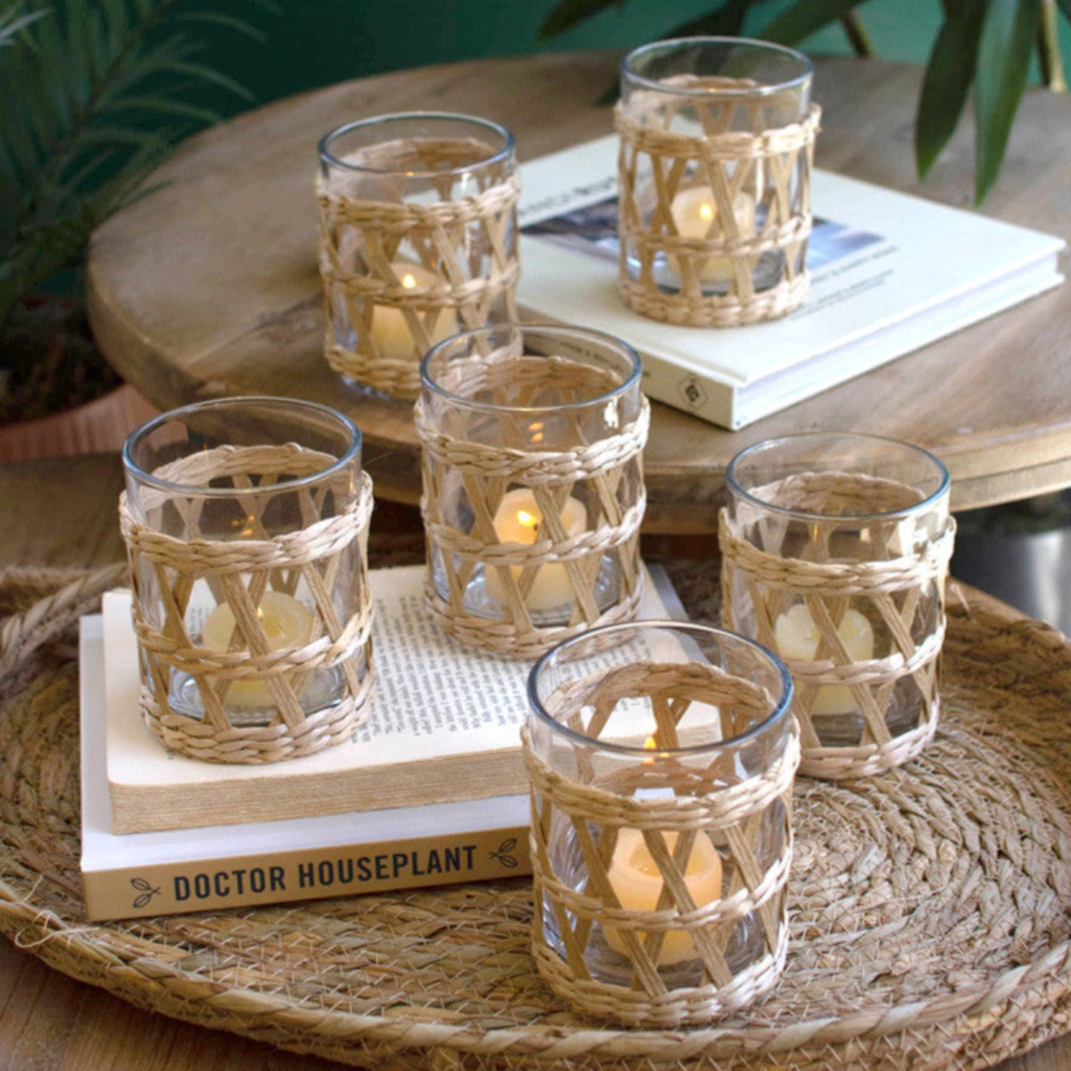 Seagrass Wrapped Votive Holder