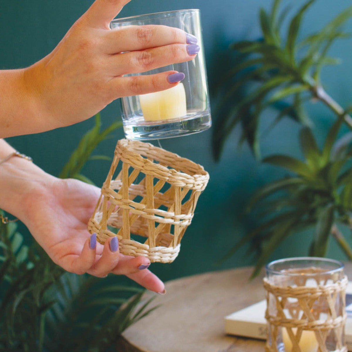 Seagrass Wrapped Votive Holder