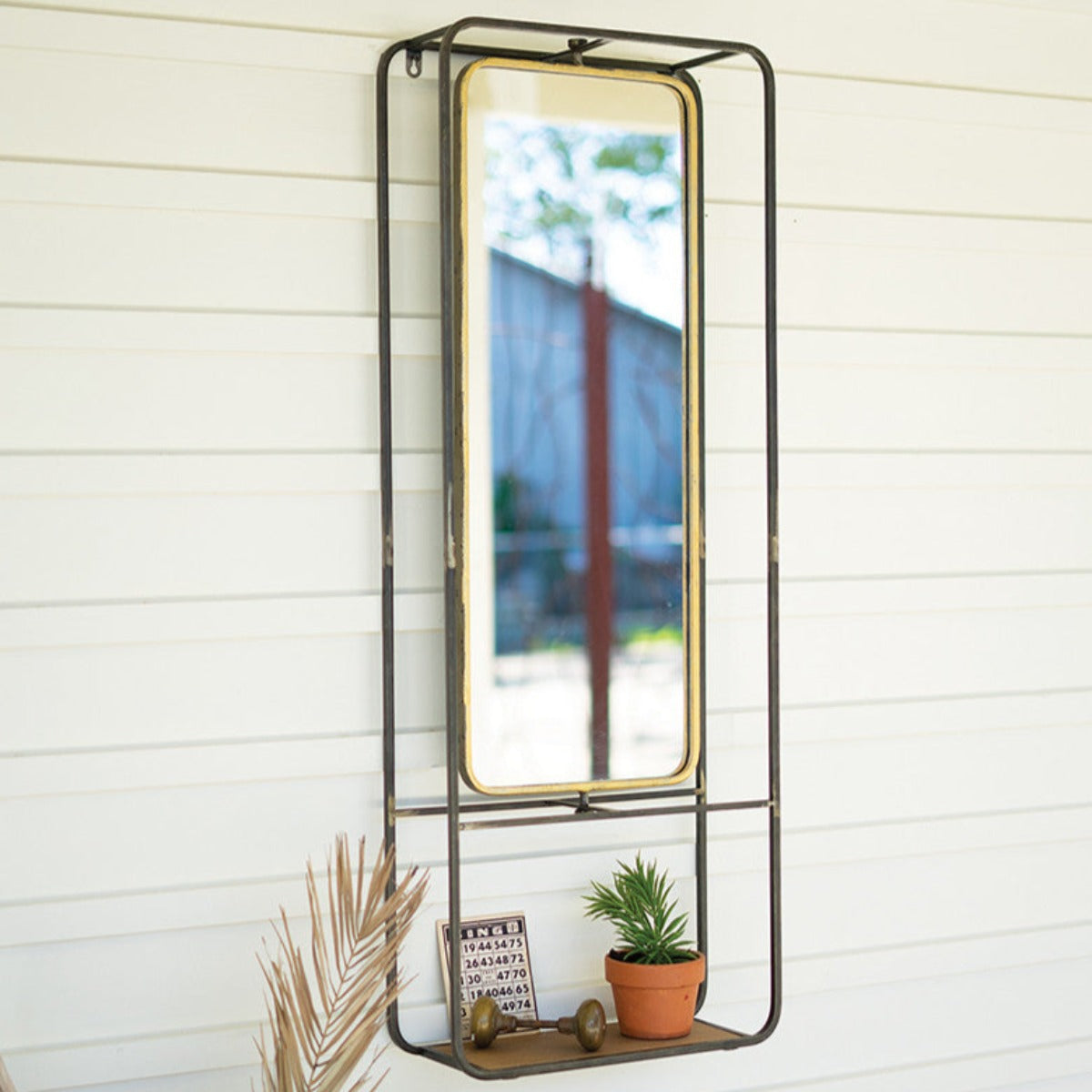 Metal Shelf w/ Mirror