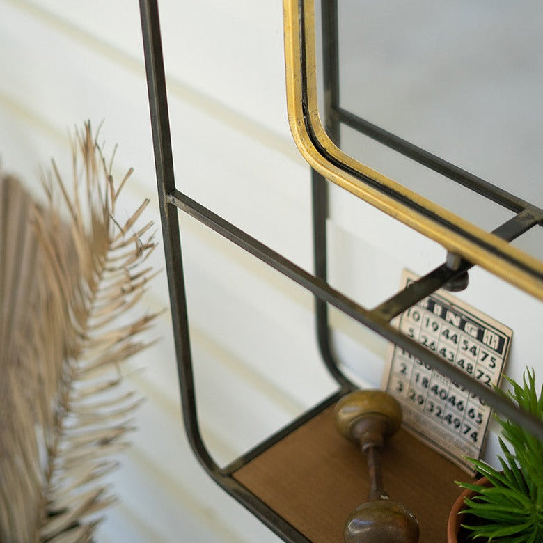 Metal Shelf w/ Mirror