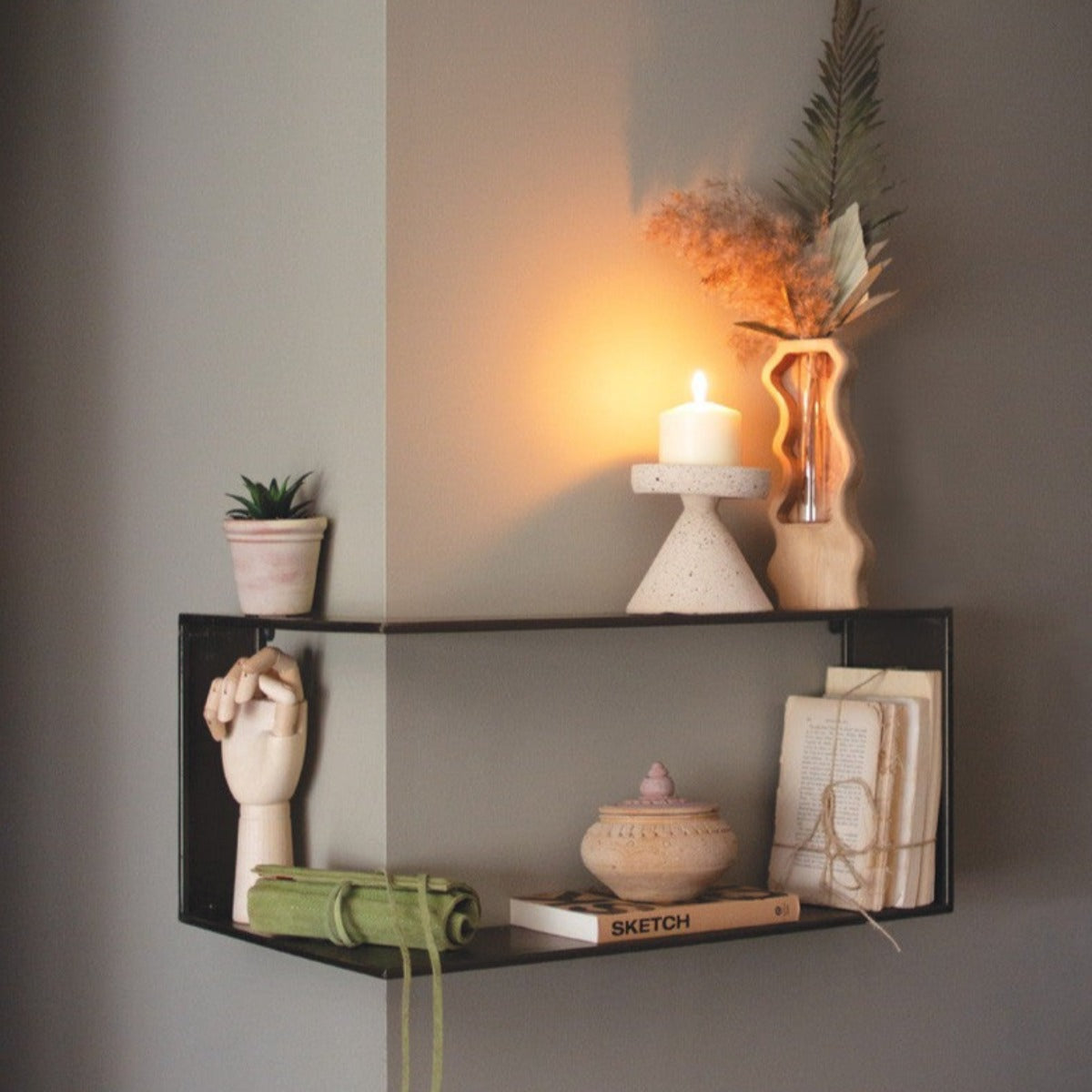Corner Cubby Wall Shelf