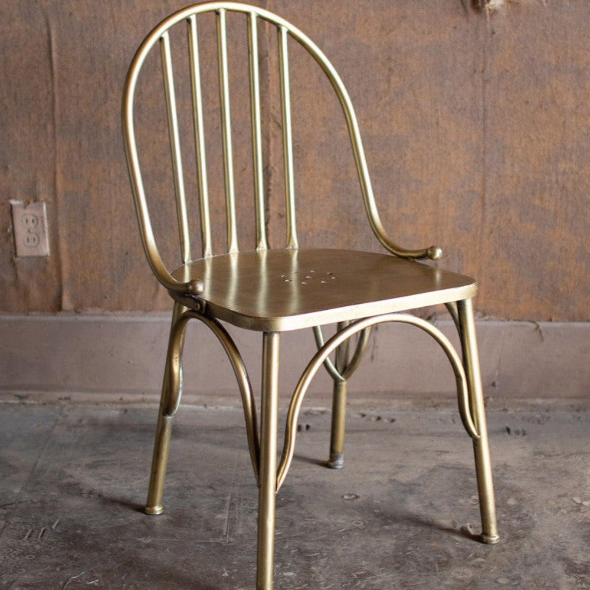 Antique Brass Metal Chair