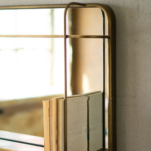 Brass Wall Mirror w/Shelf