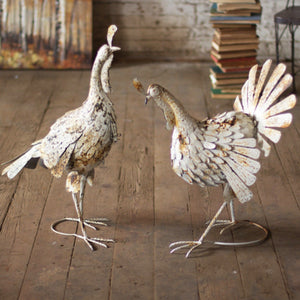 Painted Metal Turkeys