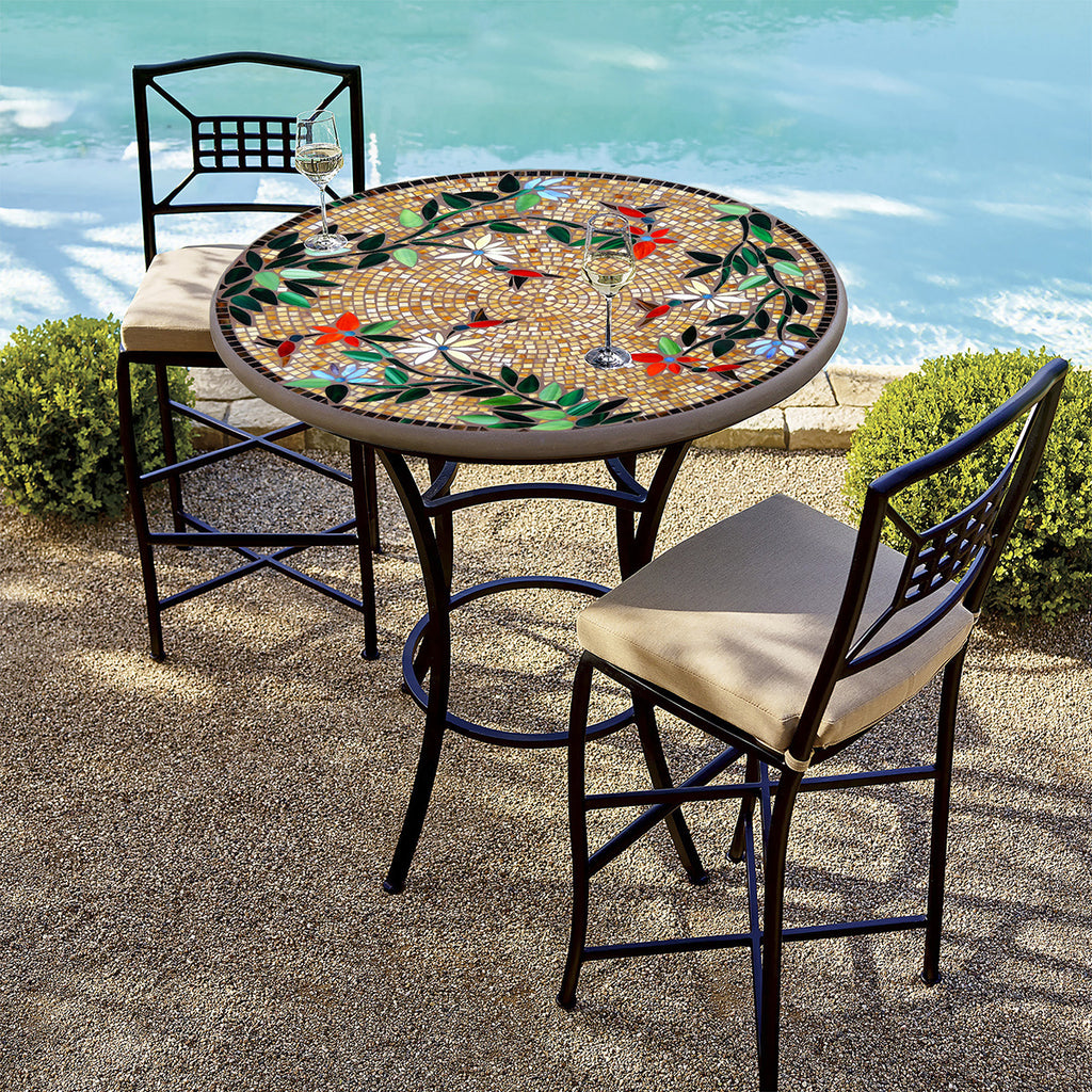 Caramel Hummingbird Mosaic High Dining Table | Neille Olson