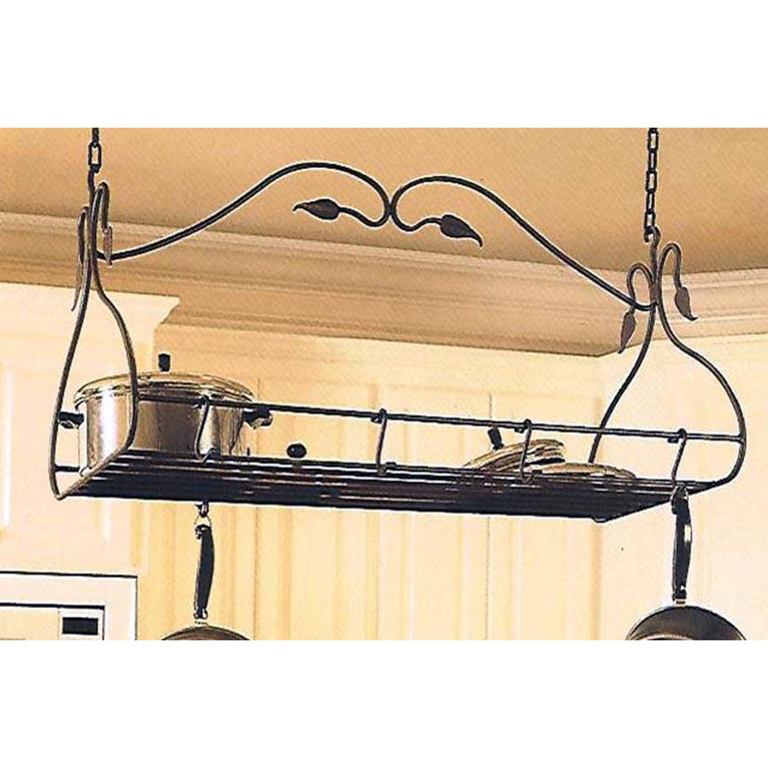 Forged Wrought Iron Gourmet Pot Rack - Small - Iron Accents