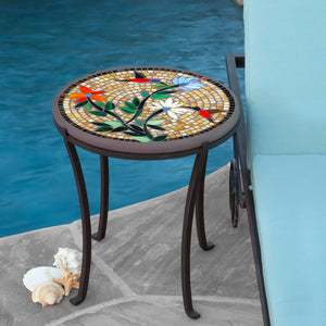 Mosaic Chaise Tables-Iron Accents