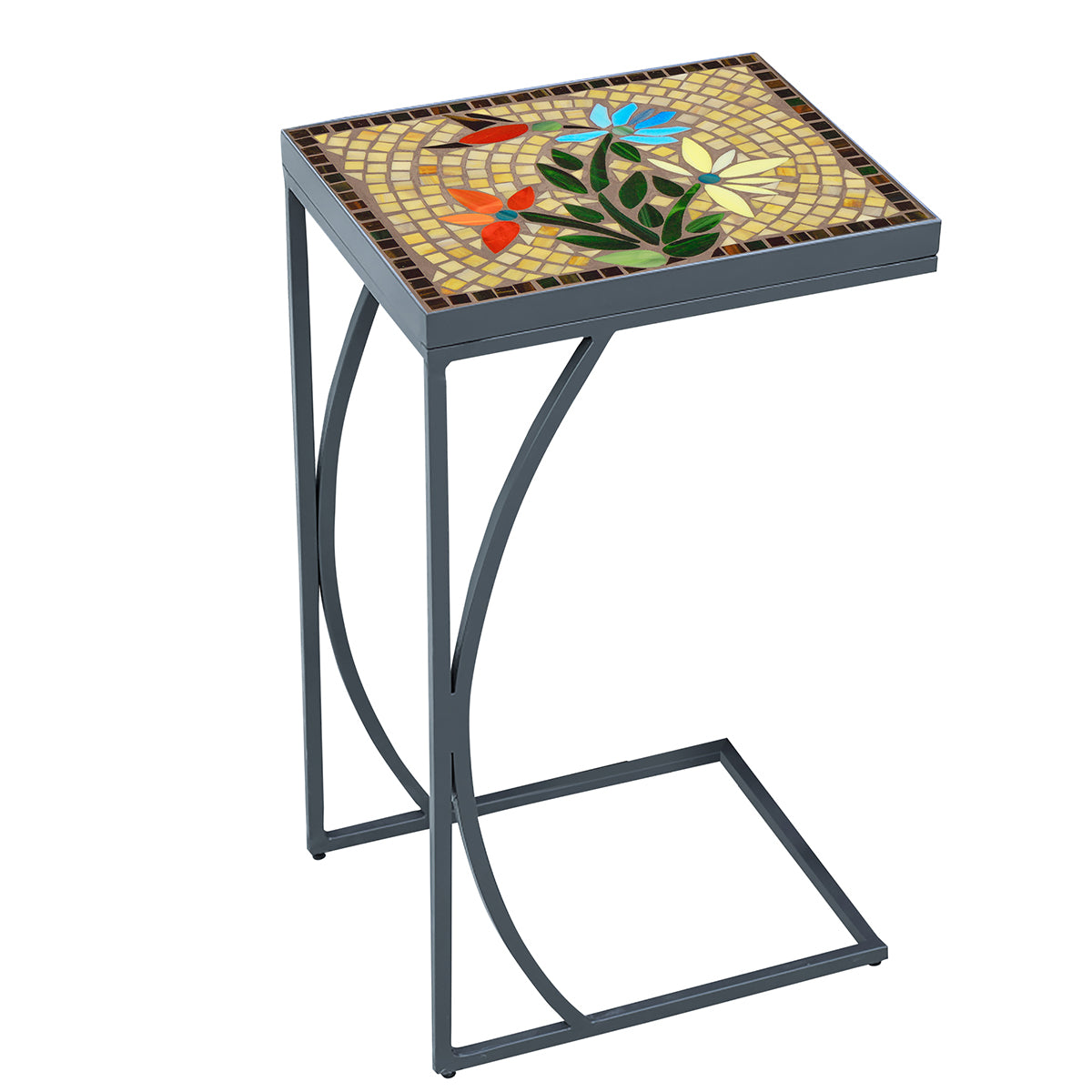 Caramel Hummingbird Mosaic C-Table-Iron Accents
