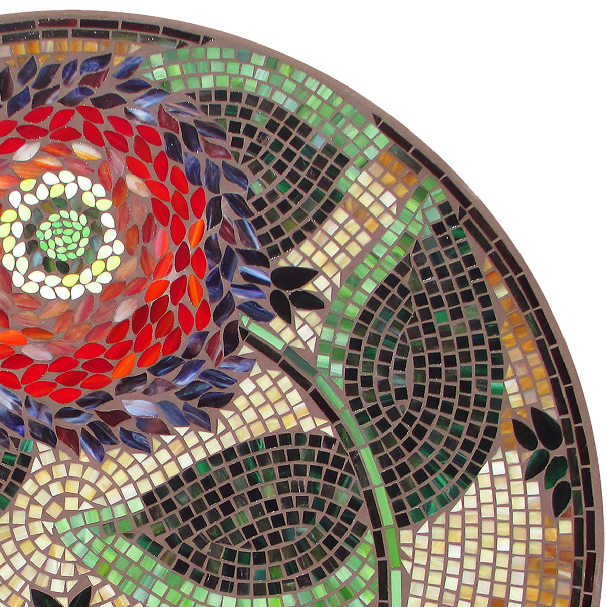 Dahlia Mosaic Table Tops-Iron Accents