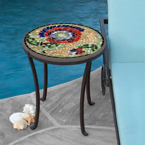 Dahlia Mosaic Chaise Table-Iron Accents