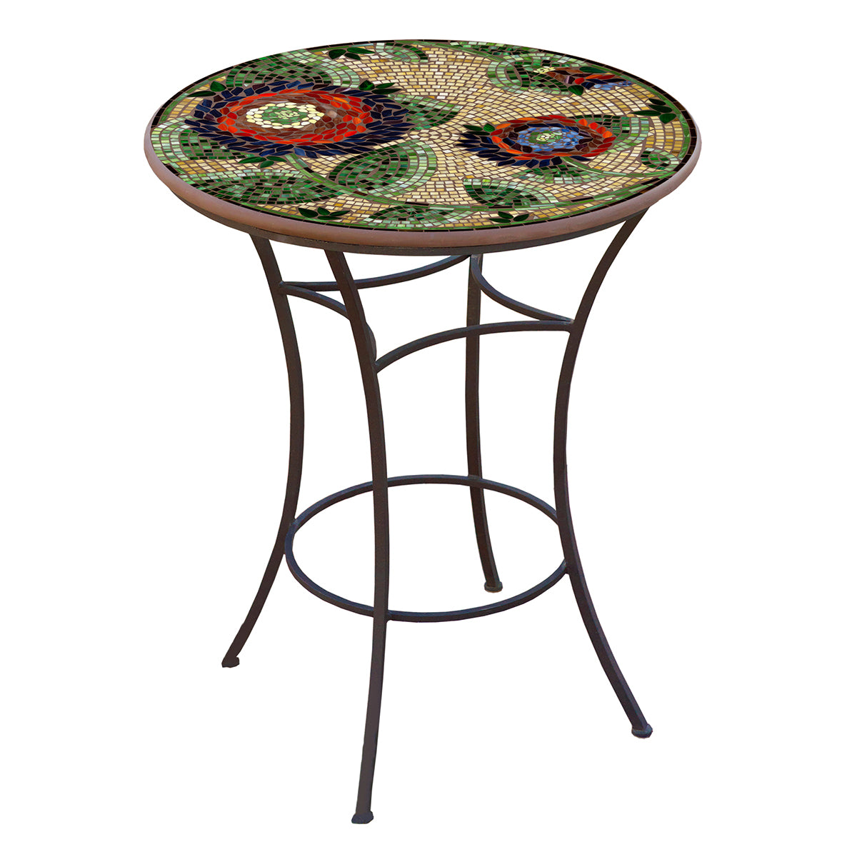 Dahlia Mosaic High Dining Table-Iron Accents