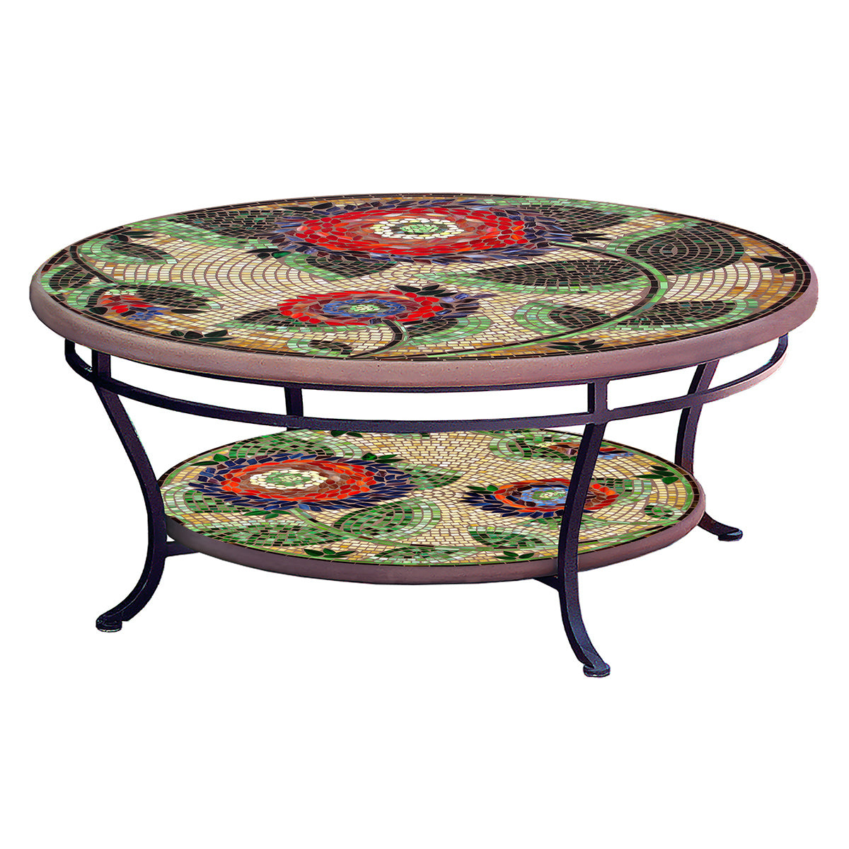Dahlia Mosaic Coffee Table - Tiered-Iron Accents