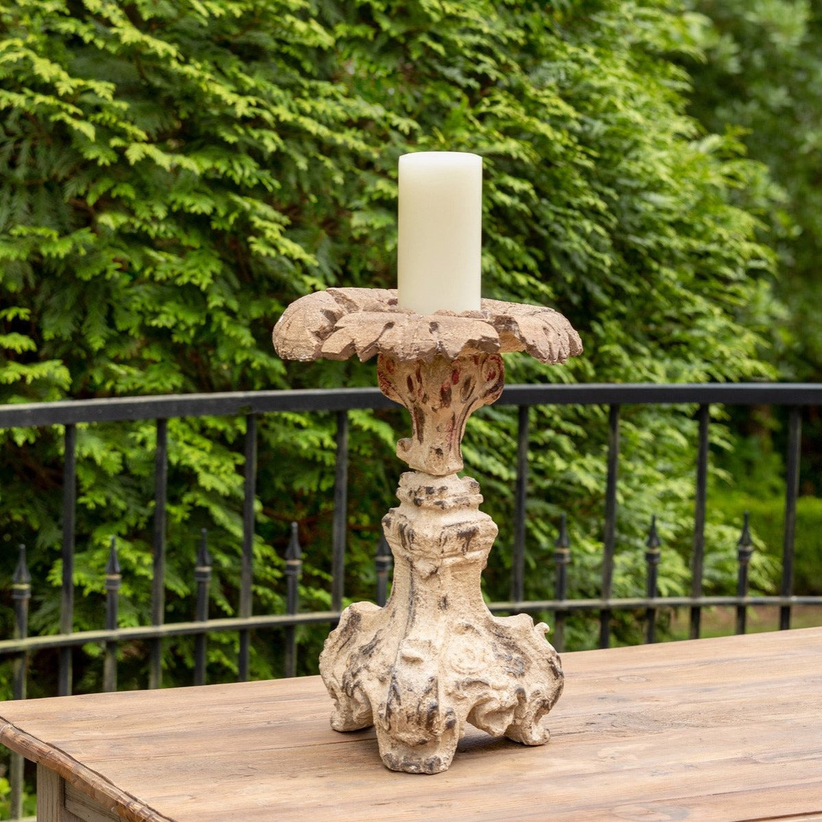 Cast Relic Candle Holder-Iron Accents