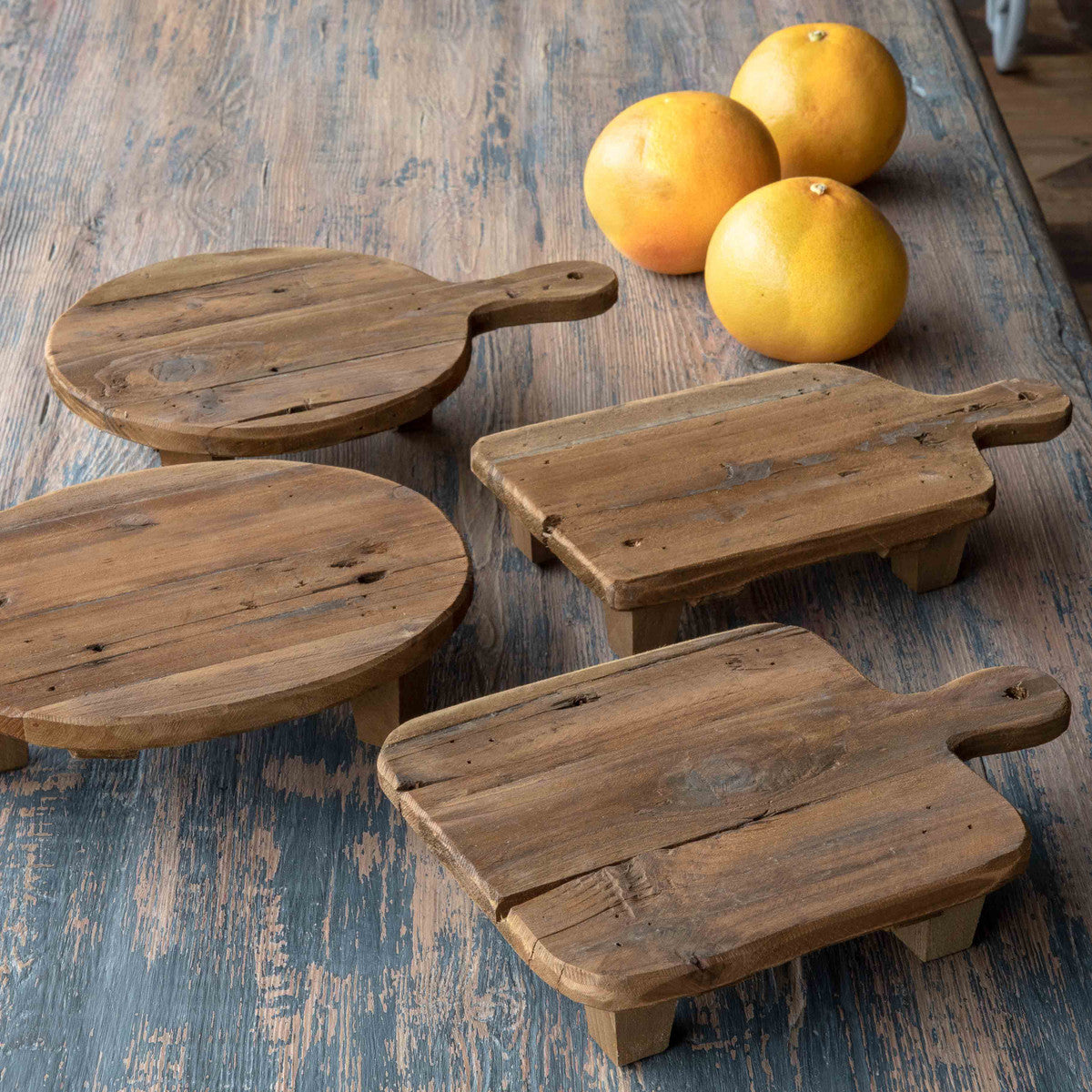 Wooden Cutting Board Risers-Iron Accents